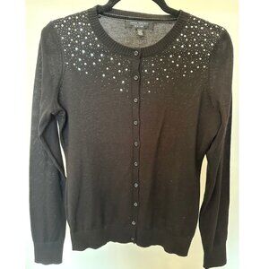 CENTRAL PARK WEST NEW YORK - Sparkle Black Button Down Cardigan